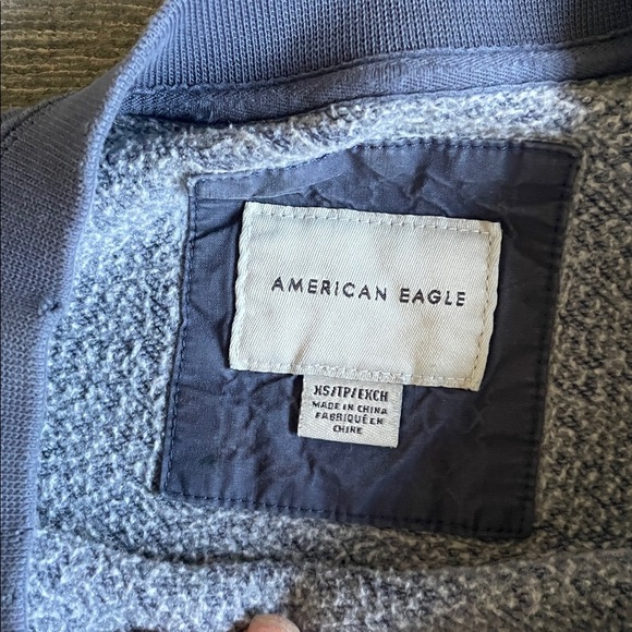 American Eagle Outfitters Oversized Blue Gray Fall Crewneck Sweater - Picture 11 of 13
